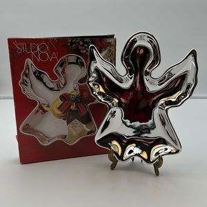 Studio Nova Christmas Shine Silver Angel Candy Dish with box